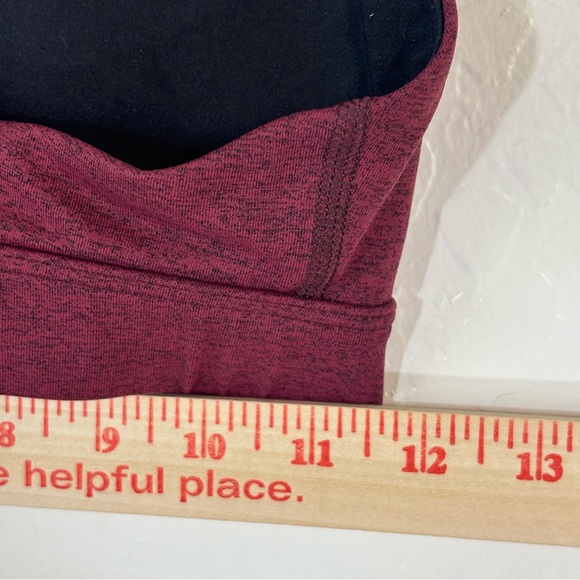 NoBull Women's Crisscross Back Plush Heather Sports Bra Workout Maroon Size M - Picture 6 of 6